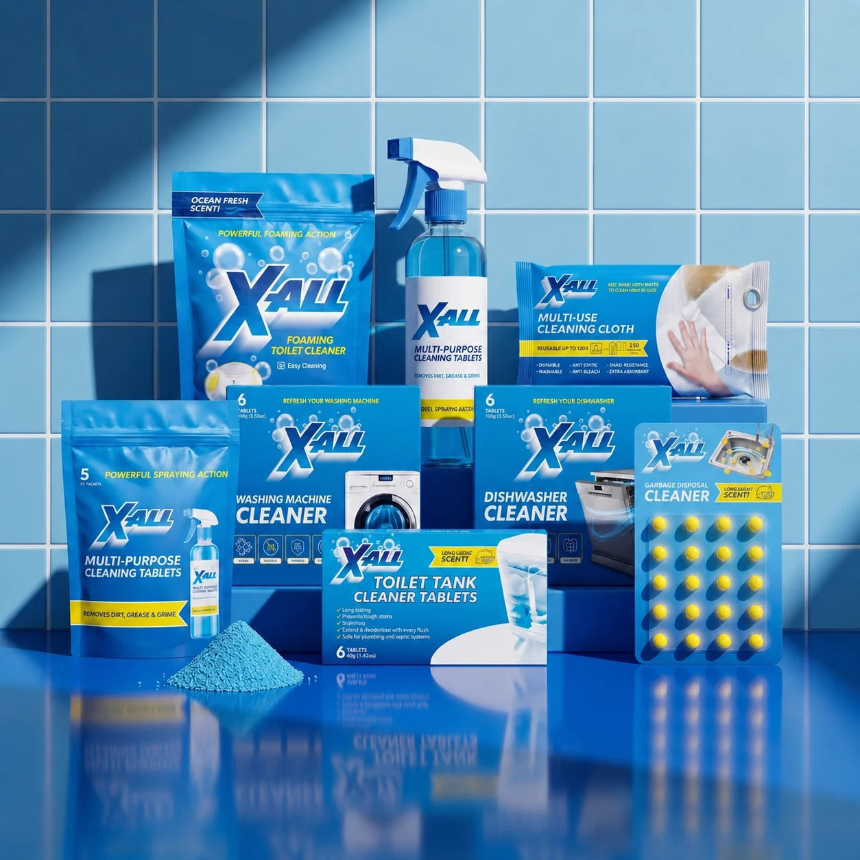 X-All Home Care Kit product image on blue tile