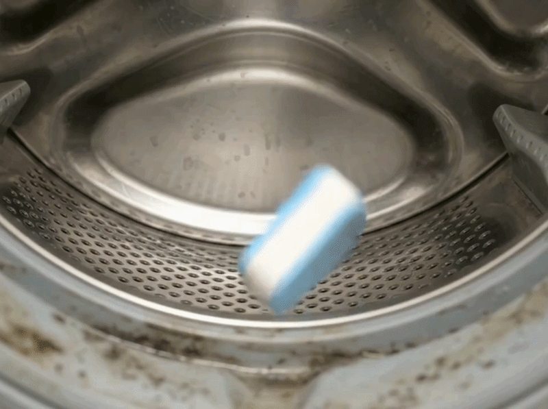 Tablet dropped into the drum