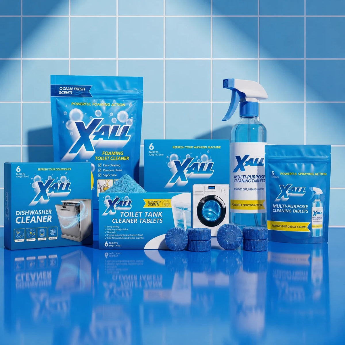 X-All Best Sellers Kit product image on blue tile