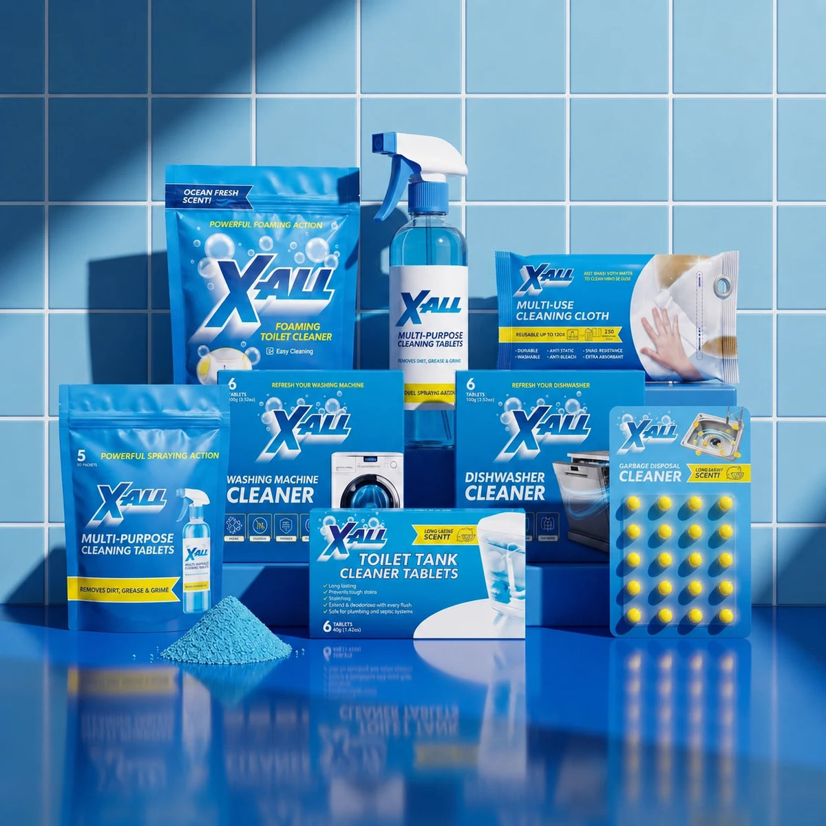 X-All Home Care Kit product image on blue tile