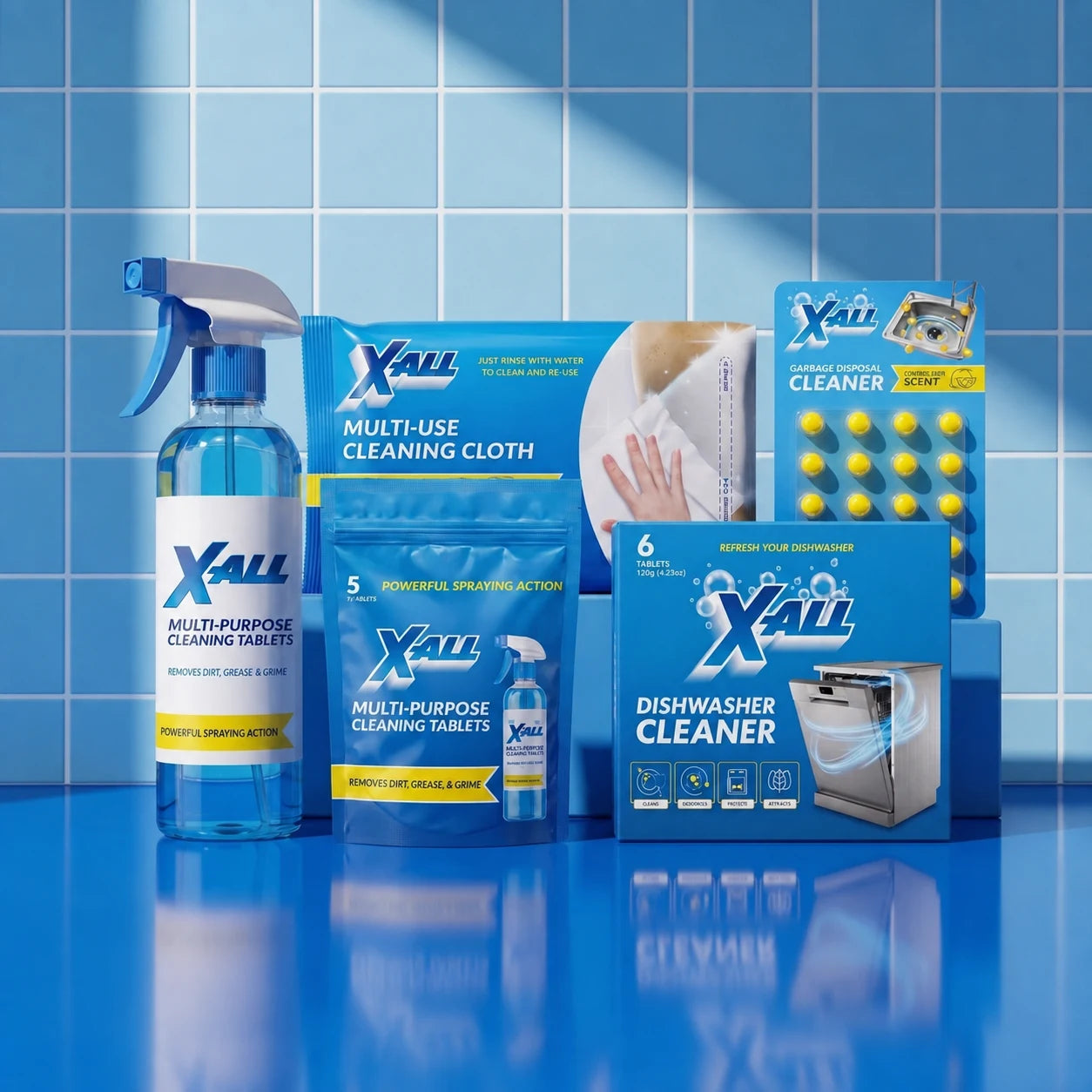 X-All Kitchen Kit product image on blue tile
