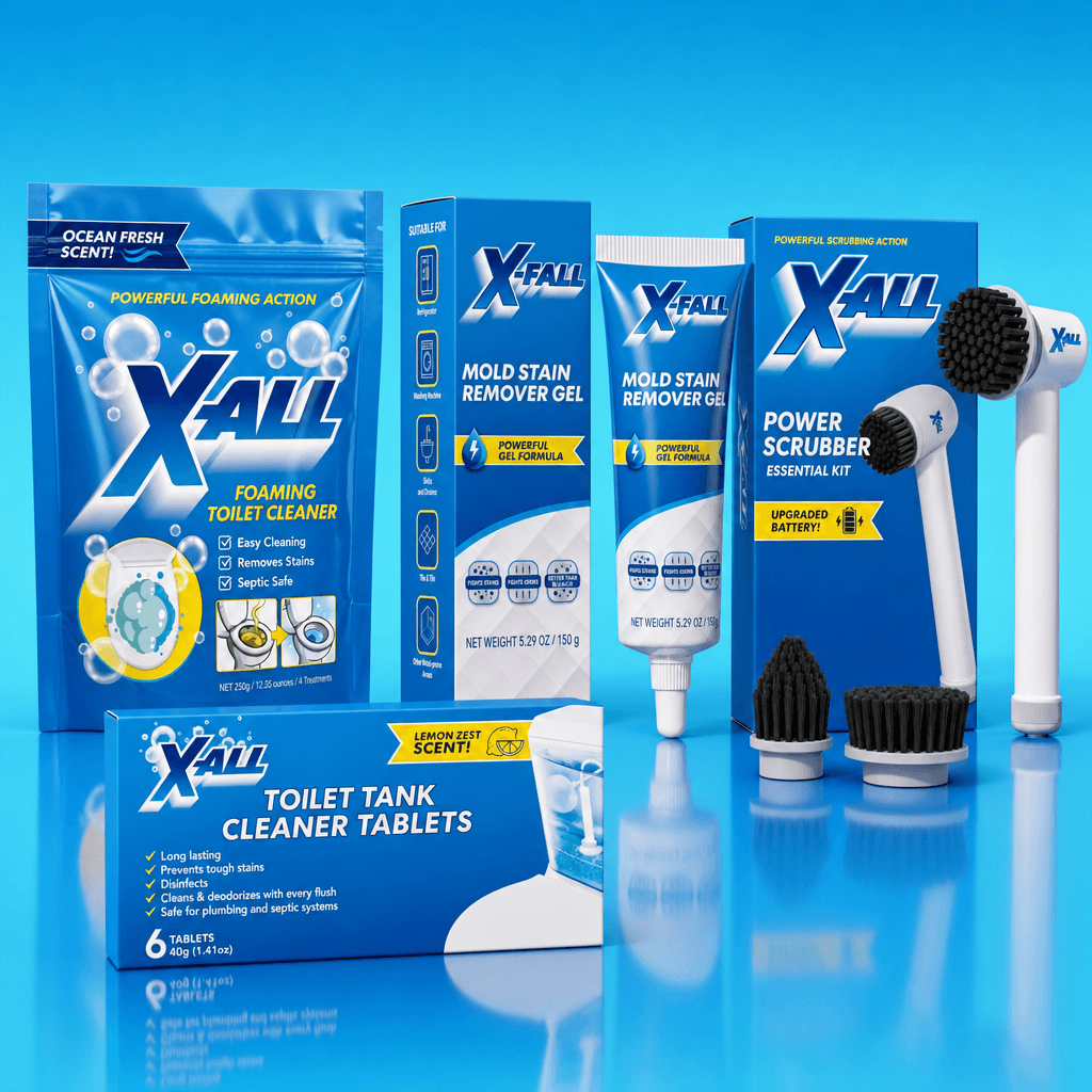 X-All Bathroom Kit packshot with four products