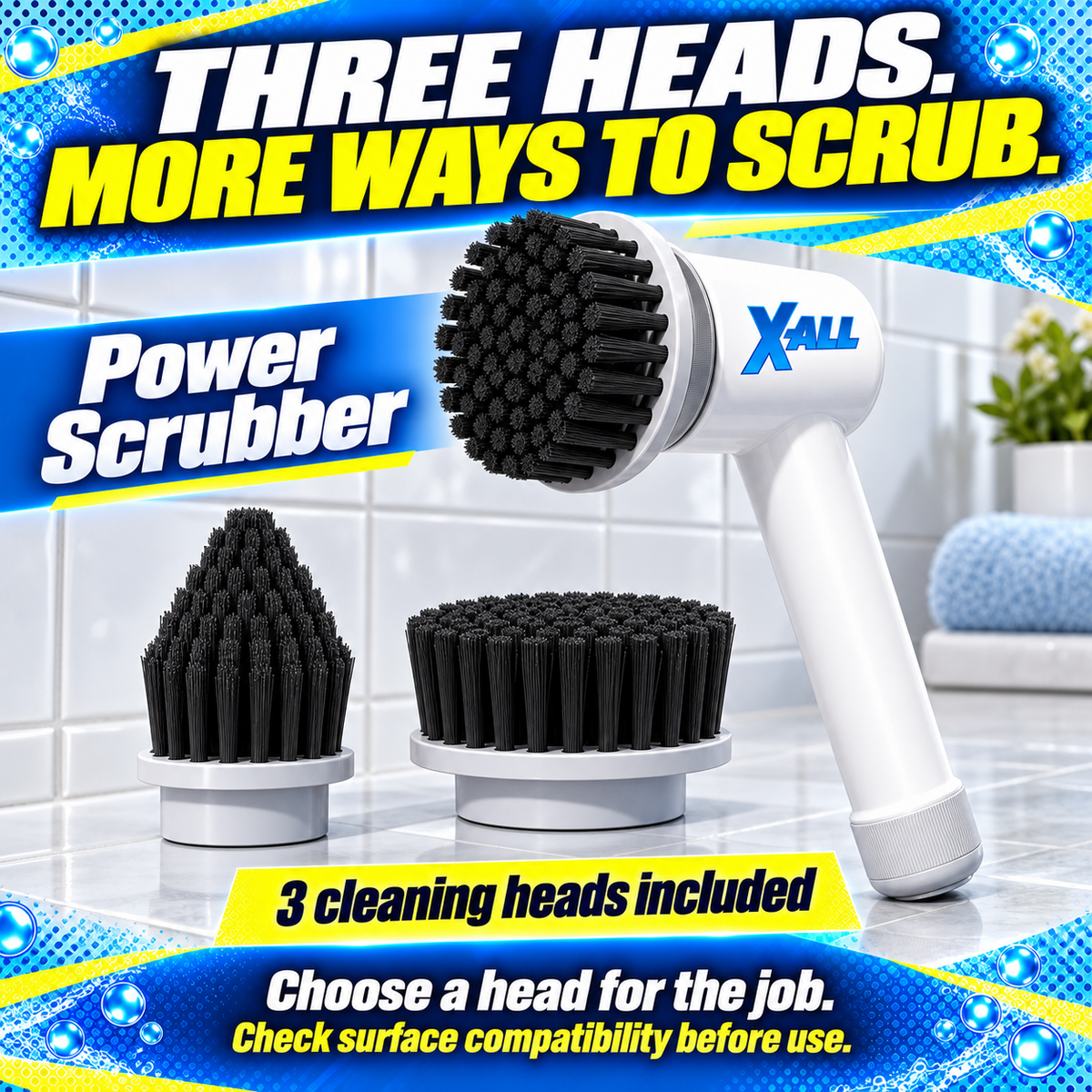 Power Scrubber with three included heads