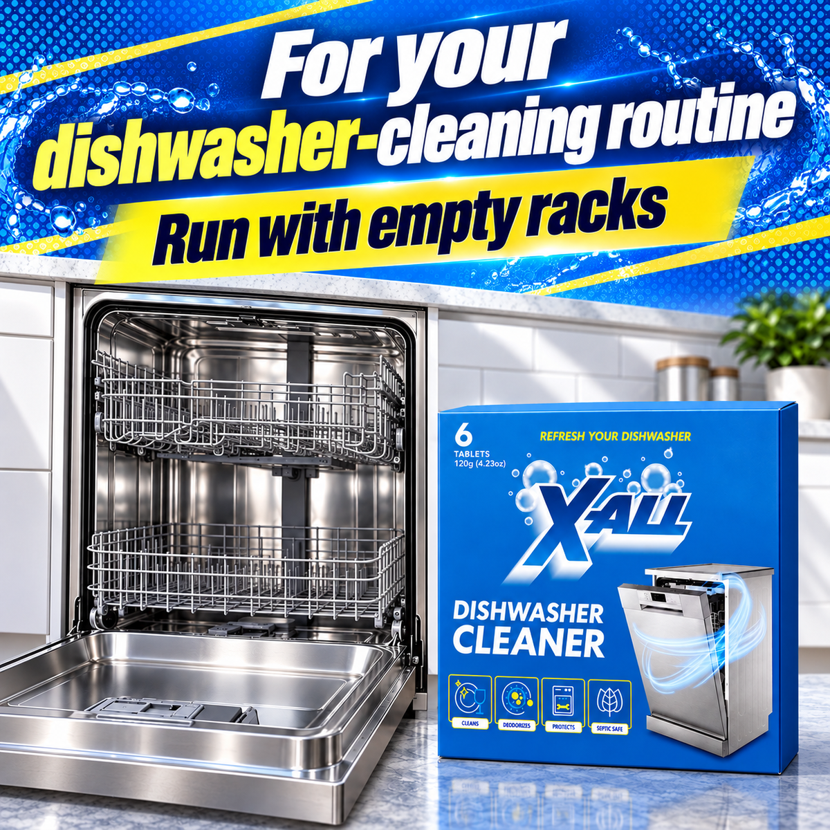 Dishwasher Cleaner: For your dishwasher-cleaning routine. Run with empty racks.