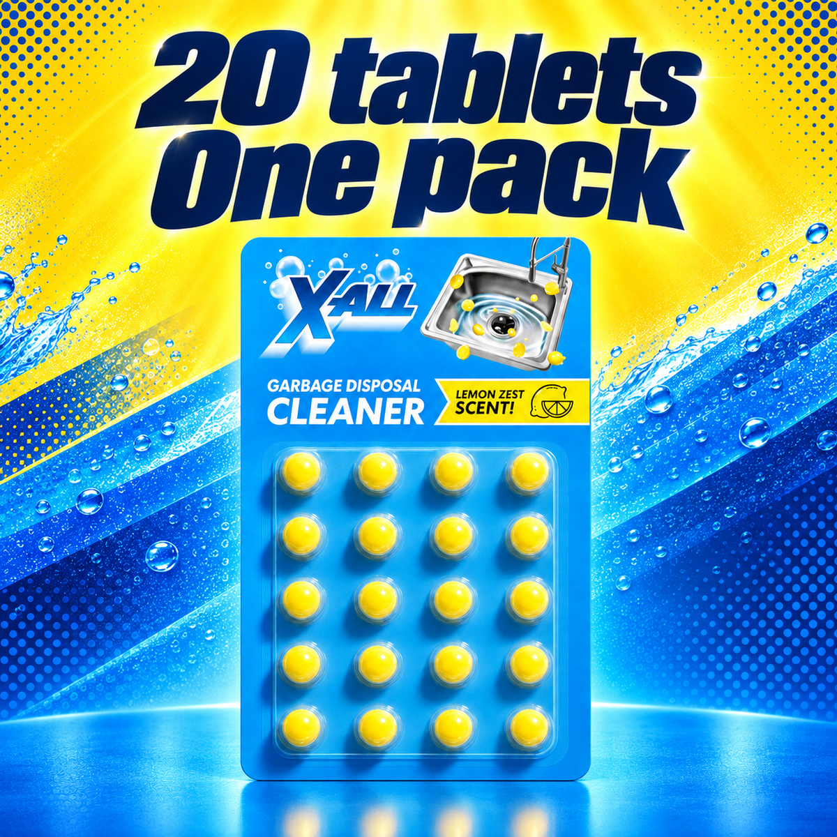 Garbage Disposal Cleaner: 20 tablets. One pack.