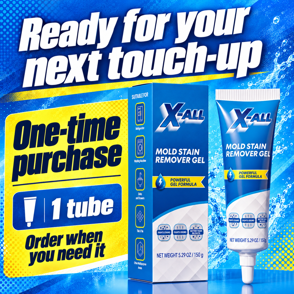 Mold Stain Remover Gel: Ready for your next touch-up. One-time purchase. 1 tube. Order when you need it.