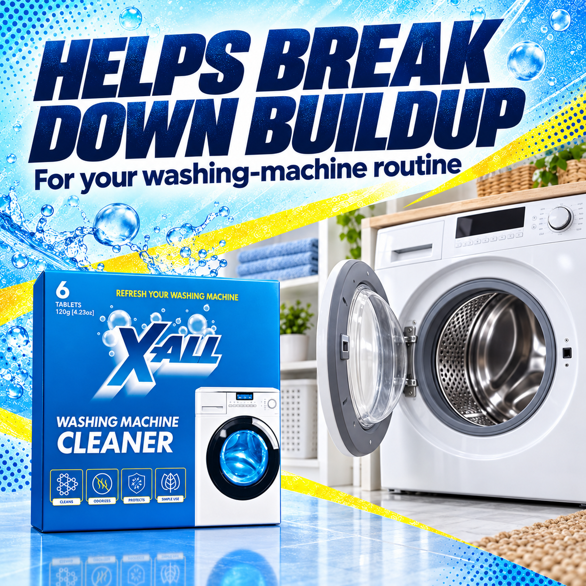 Washing Machine Cleaner: HELPS BREAK DOWN BUILDUP. For your washing-machine routine.
