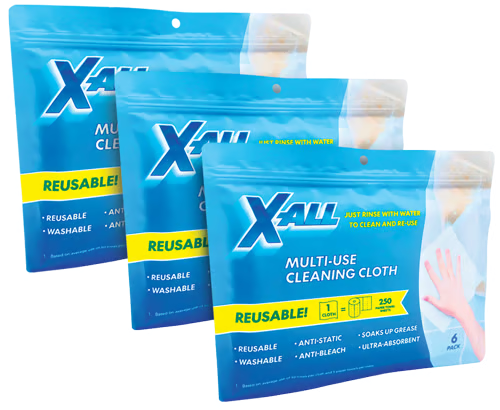 3 Pack X-All Multi-Use Cleaning Cloth + 2 Free Hooks image