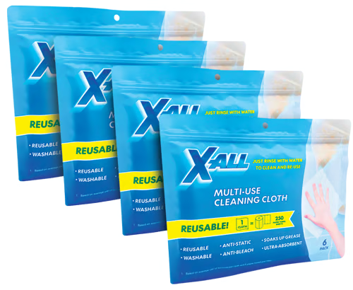 4 Pack X-All Multi-Use Cleaning Cloth + 2 Free Hooks image