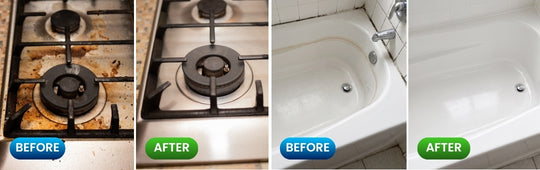 Before and after cleaning result shown by an X-ALL customer